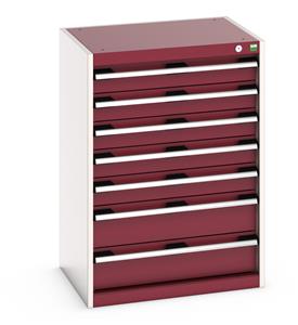 40011051.** Cabinet consists of 5 x 100mm and 2 x 150mm high drawers 100% extension drawer with internal dimensions of 525mm wide x 400mm deep. The drawers have a U.D.L...
